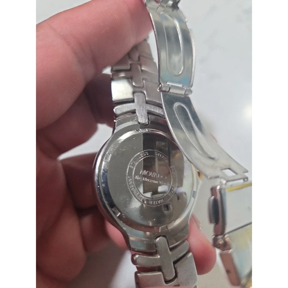 Movado Museum Two-Tone Quartz Watch Black Dial Gold Accents